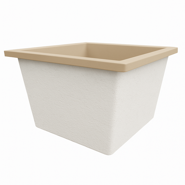 Omnitub Duo Square 1050 x 1050 deep soaking tub 600mm depth square - colour detail 4