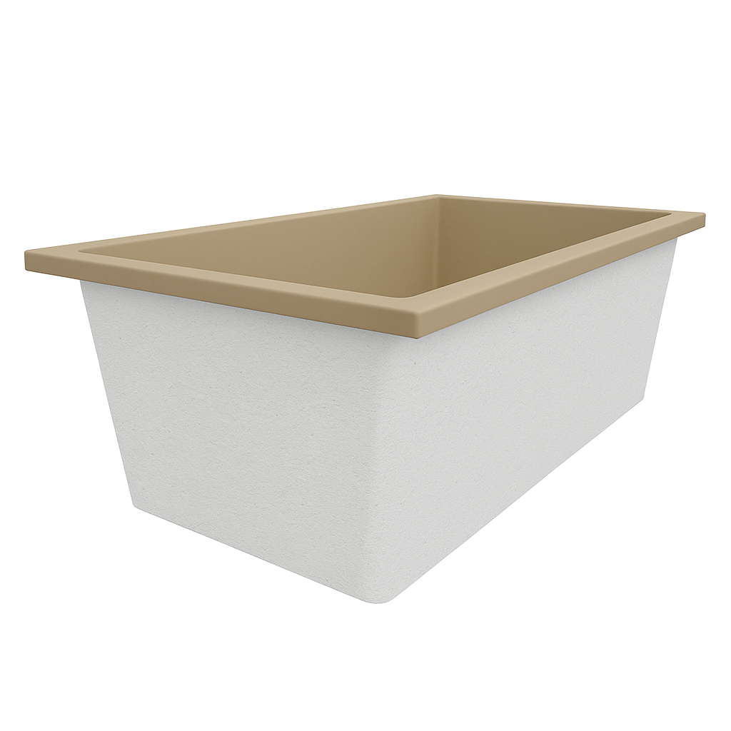 Deep Bathtub 1750 L x 950 W x 600 Soaking Depth Handmade by Omnitub