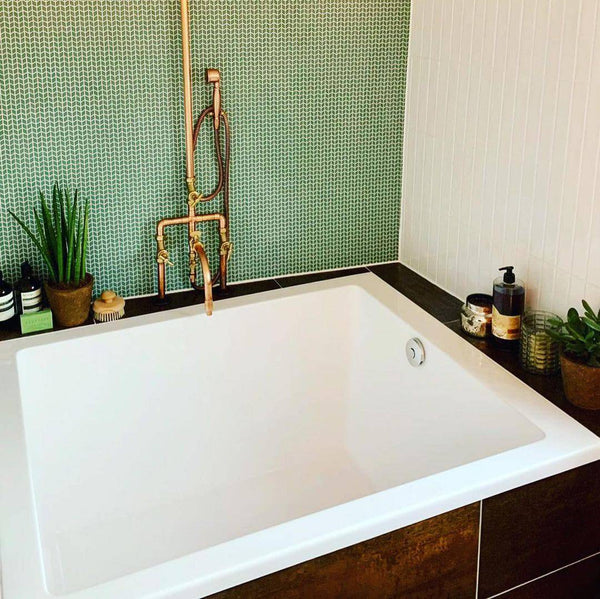 Omnitub Duo Square 1050 x 1050 deep soaking tub 600mm depth square - configuration detail
