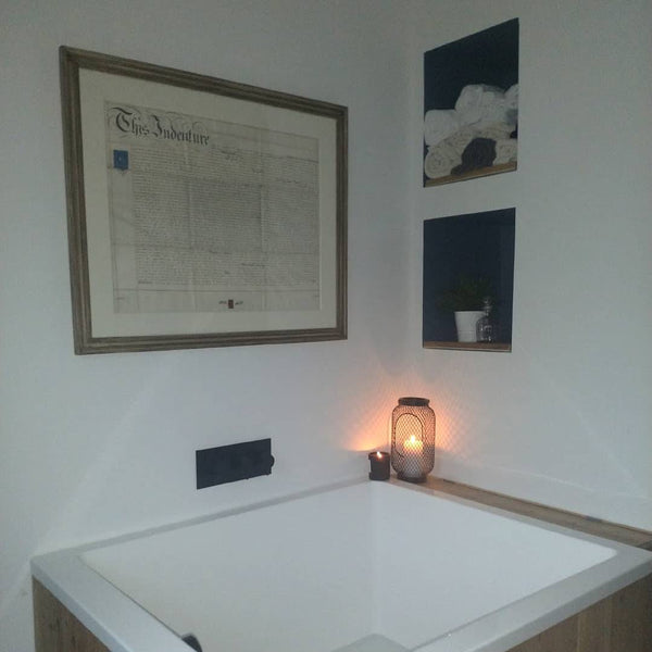Omnitub Solo Extra 1150 x 900 handmade UK deep soaking tub 600mm depth rectangular - side angle 2