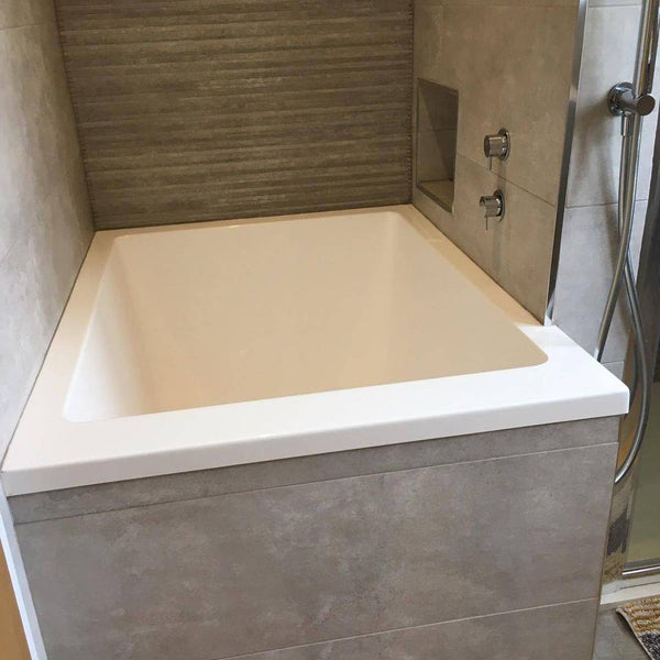 Omnitub Solo Extra 1150 x 900 handmade UK deep soaking tub 600mm depth rectangular - bathroom installation 2