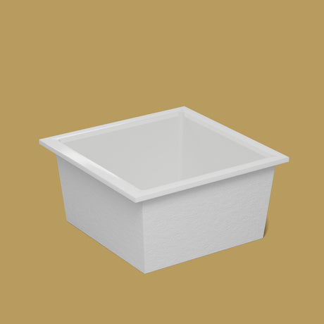 1200 x 1200 Deep Soaking Tub – 600mm Depth – Square – Omnitub — side three-quarter [render:ext3q:nofeet] [bg:brass]
