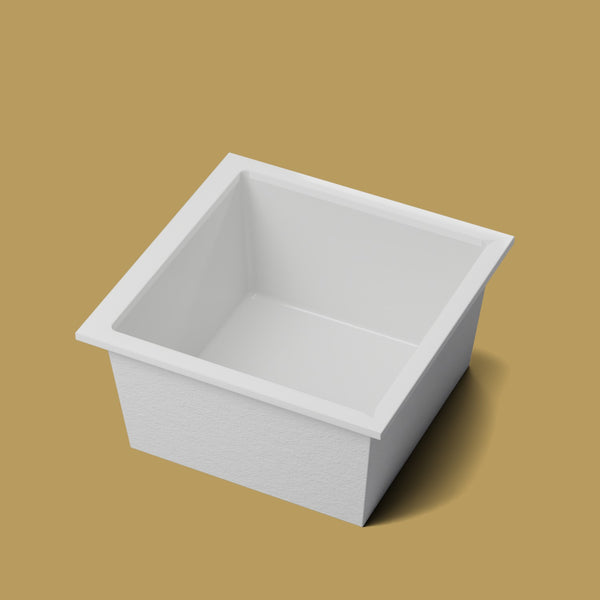 1200 x 1200 Deep Soaking Tub – 600mm Depth – Square – Omnitub — hero [render:hero:nofeet] [bg:brass]