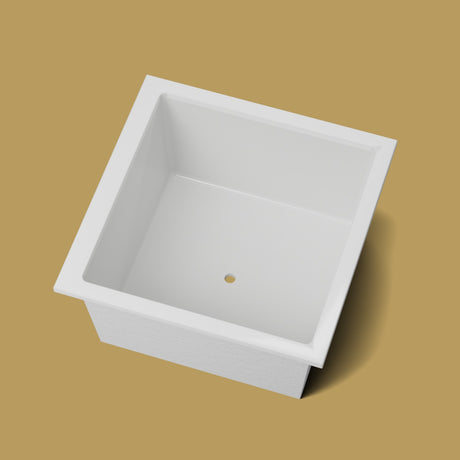 1200 x 1200 Deep Soaking Tub – 600mm Depth – Square – Omnitub — looking in [render:lookin:nofeet] [bg:brass]