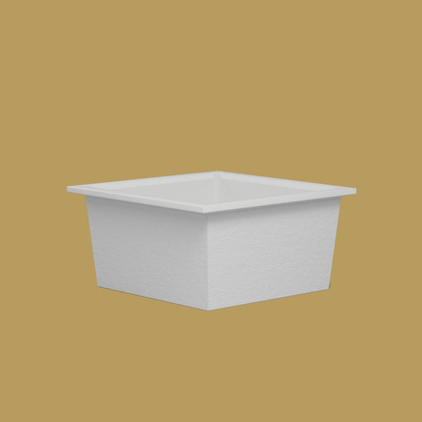 1200 x 1200 Deep Soaking Tub – 600mm Depth – Square – Omnitub — low corner [render:lowcorner:nofeet] [bg:brass]