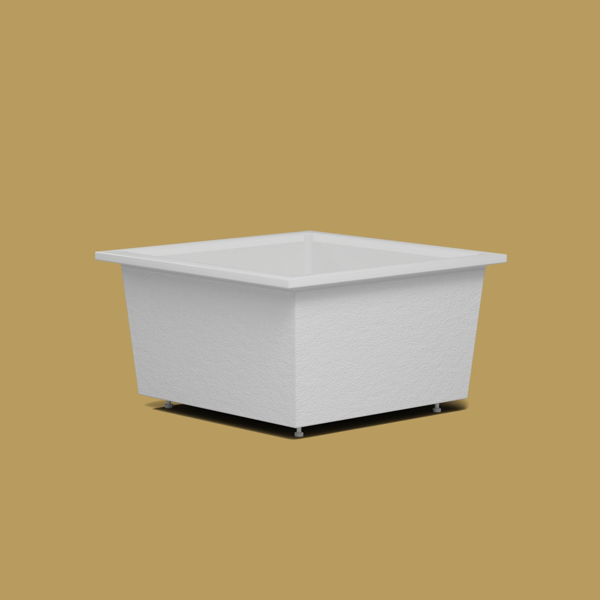 1200 x 1200 Deep Soaking Tub – 600mm Depth – Square – Omnitub — low corner on the feet kit [render:lowcorner:feet] [bg:brass]