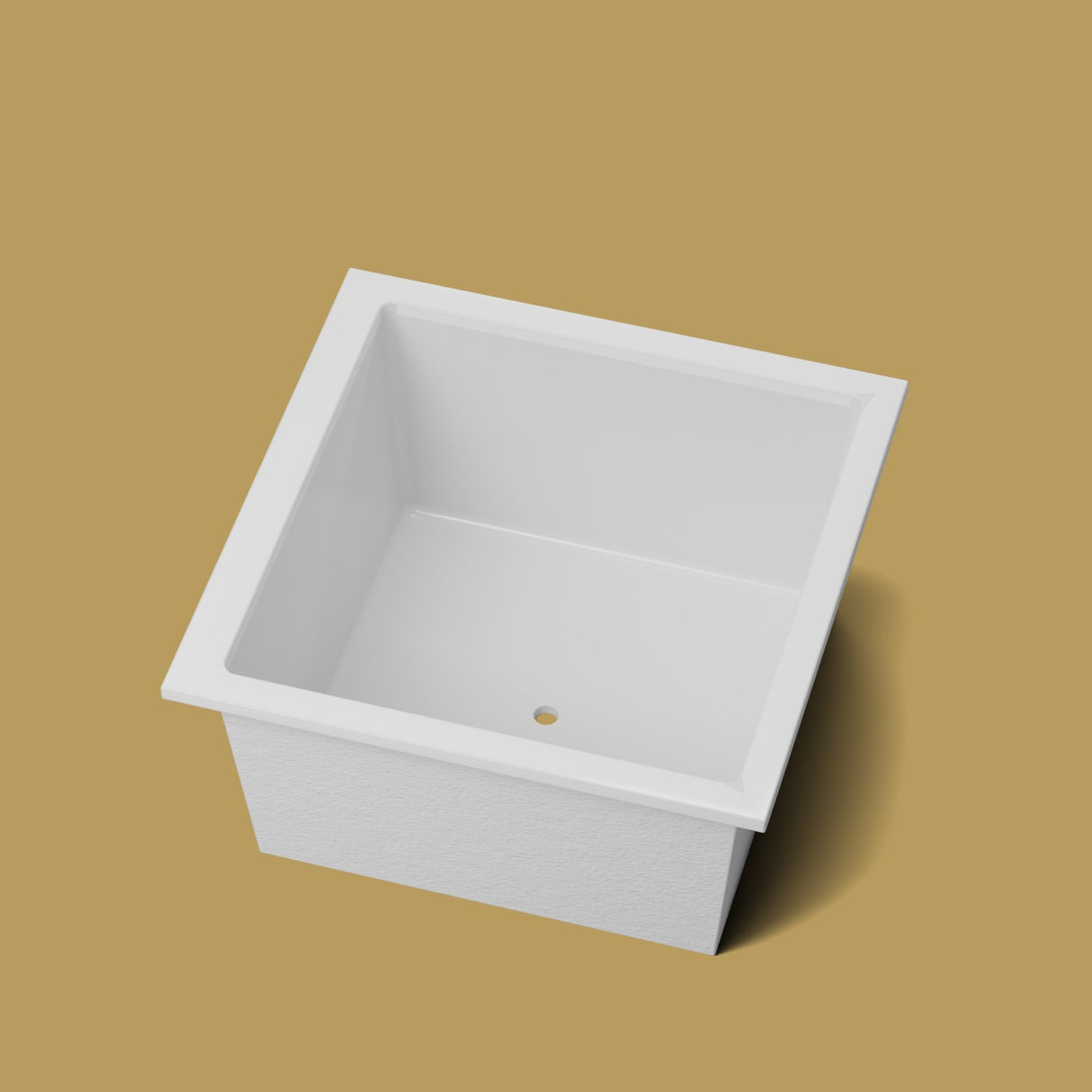 1200 x 1200 Deep Soaking Tub – 600mm Depth – Square – Omnitub — rim detail [render:rimdetail:nofeet] [bg:brass]