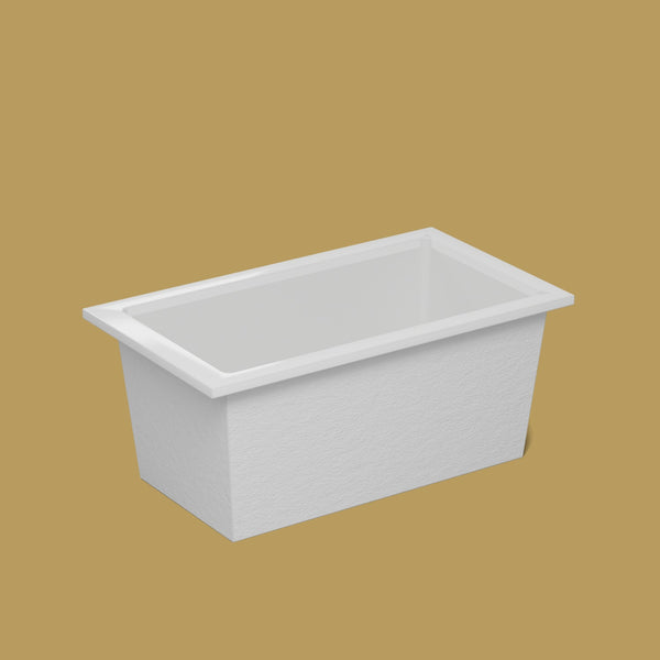1400 x 800 Deep Soaking Tub – 600mm Depth – Rectangular – Omnitub — side three-quarter [render:ext3q:nofeet] [bg:brass]