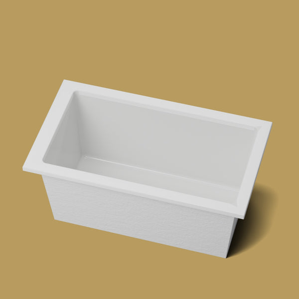 1400 x 800 Deep Soaking Tub – 600mm Depth – Rectangular – Omnitub — rim detail [render:rimdetail:nofeet] [bg:brass]