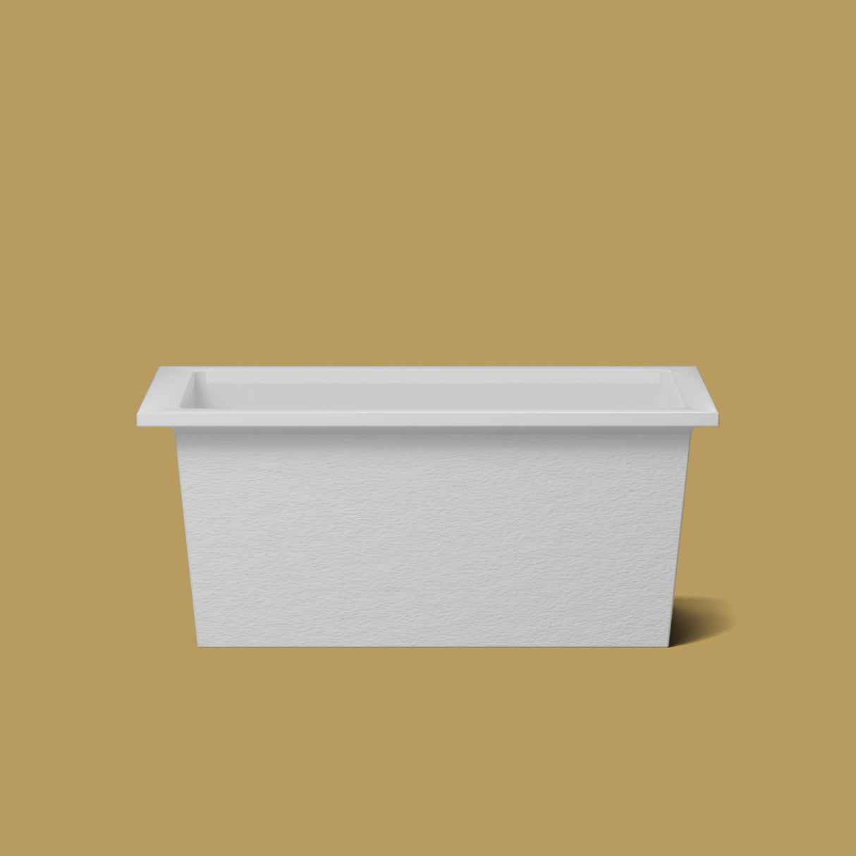 1400 x 800 Deep Soaking Tub – 600mm Depth – Rectangular – Omnitub — side elevation [render:sideon:nofeet] [bg:brass]