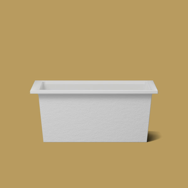 1400 x 800 Deep Soaking Tub – 600mm Depth – Rectangular – Omnitub — side elevation [render:sideon:nofeet] [bg:brass]