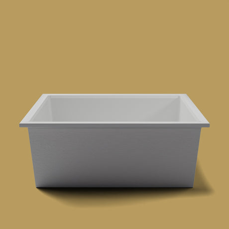 1600 x 1600 Deep Soaking Tub – 600mm Depth – Extra Large Square – Omnitub — end elevation [render:endelev:nofeet] [bg:brass]