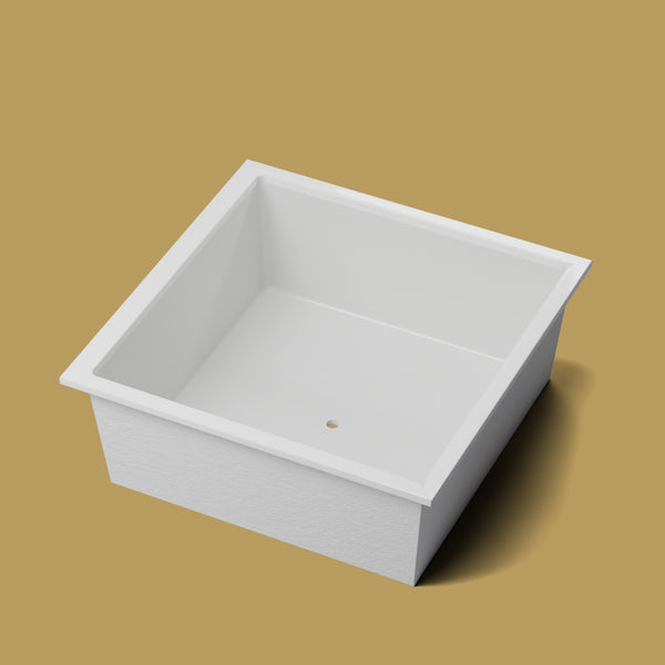 1600 x 1600 Deep Soaking Tub – 600mm Depth – Extra Large Square – Omnitub — hero [render:hero:nofeet] [bg:brass]