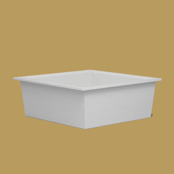 1600 x 1600 Deep Soaking Tub – 600mm Depth – Extra Large Square – Omnitub — low corner [render:lowcorner:nofeet] [bg:brass]