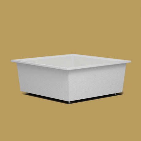 1600 x 1600 Deep Soaking Tub – 600mm Depth – Extra Large Square – Omnitub — low corner on the feet kit [render:lowcorner:feet] [bg:brass]