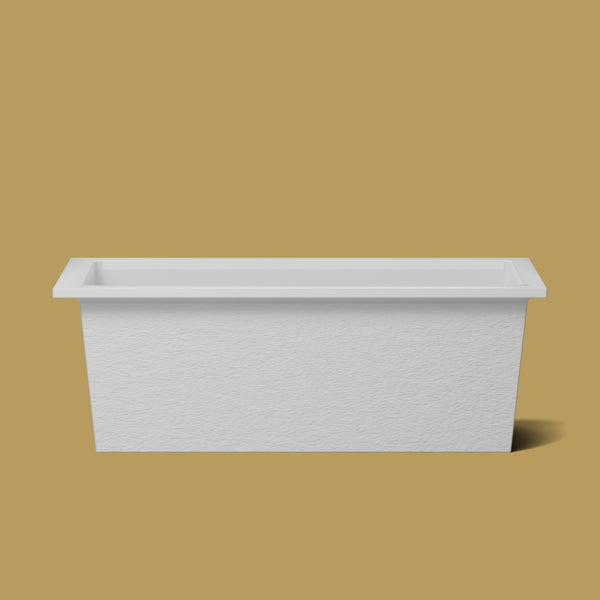1700 x 750 Deep Soaking Tub – 600mm Depth – Rectangular – Omnitub — side elevation [render:sideon:nofeet] [bg:brass]