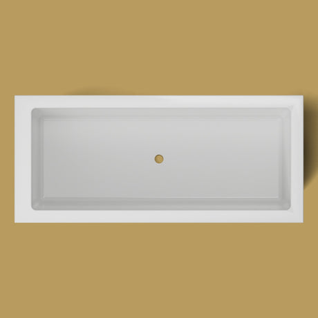 1700 x 750 Deep Soaking Tub – 600mm Depth – Rectangular – Omnitub — from above [render:topdown:nofeet] [bg:brass]