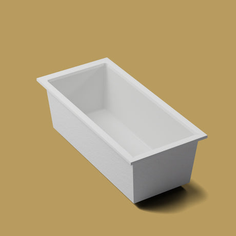 1900 x 900 Deep Soaking Tub – 600mm Depth – Rectangular – Omnitub — three-quarter on the feet kit [render:quarter:feet] [bg:brass]