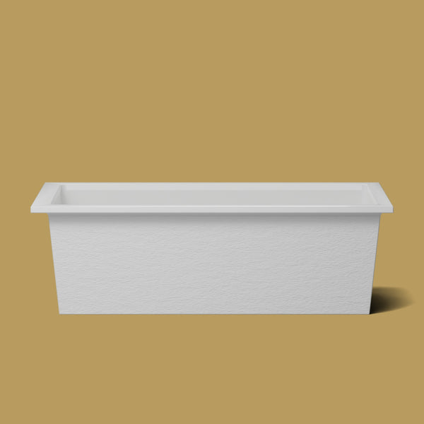 1900 x 900 Deep Soaking Tub – 600mm Depth – Rectangular – Omnitub — side elevation [render:sideon:nofeet] [bg:brass]