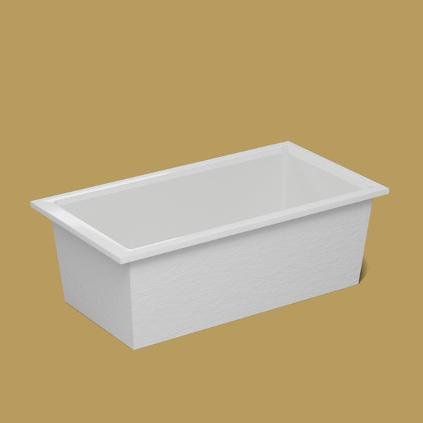 1750 x 950 Deep Soaking Tub – 600mm Depth – Wide Rectangular – Omnitub — side three-quarter [render:ext3q:nofeet] [bg:brass]
