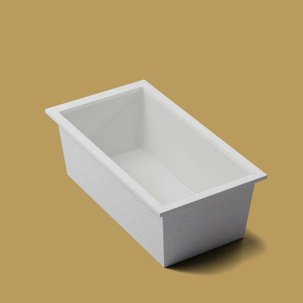 1750 x 950 Deep Soaking Tub – 600mm Depth – Wide Rectangular – Omnitub — three-quarter [render:quarter:nofeet] [bg:brass]