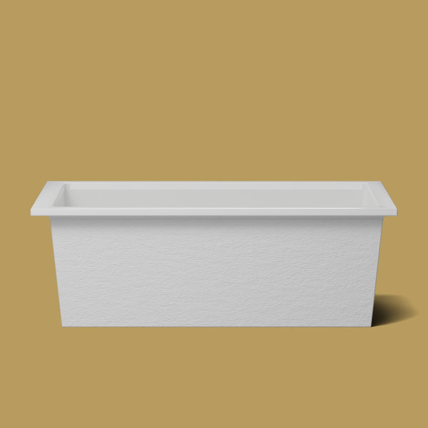 1750 x 950 Deep Soaking Tub – 600mm Depth – Wide Rectangular – Omnitub — side elevation [render:sideon:nofeet] [bg:brass]