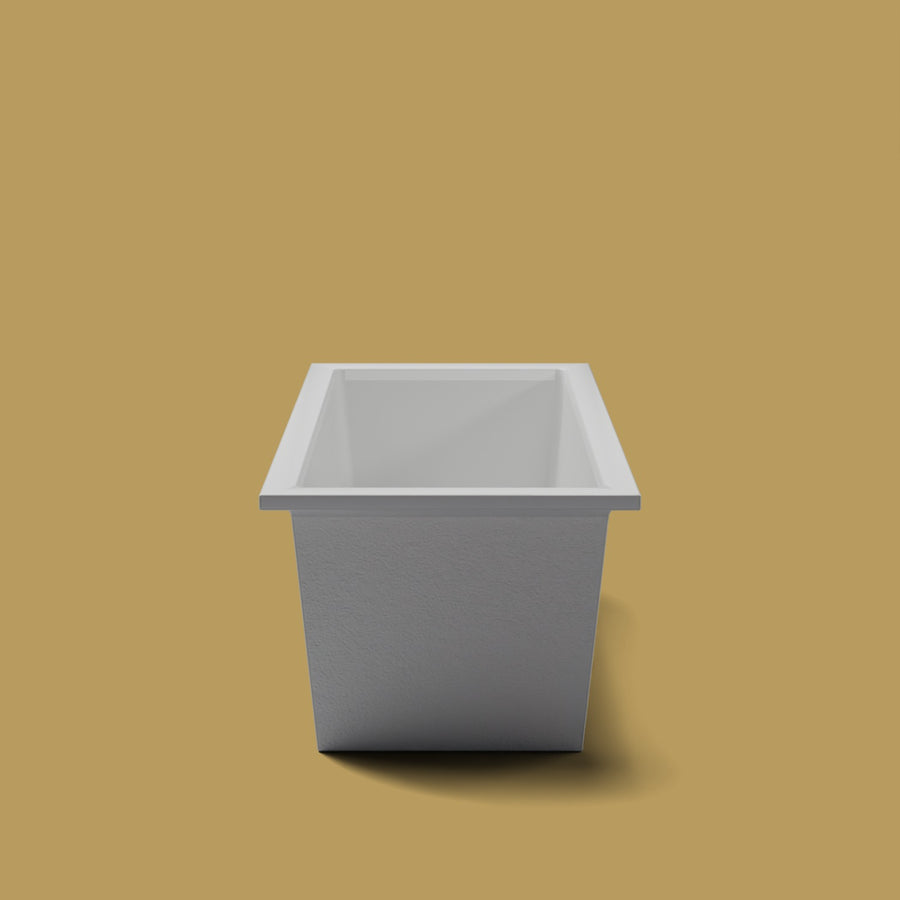 1800 x 800 Deep Soaking Tub – 600mm Depth – Rectangular – Omnitub — end elevation