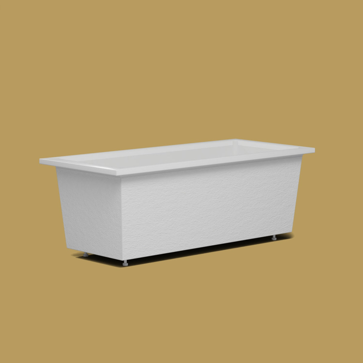 1800 x 800 Deep Soaking Tub – 600mm Depth – Rectangular – Omnitub — low corner on the feet kit [render:lowcorner:feet] [bg:brass]