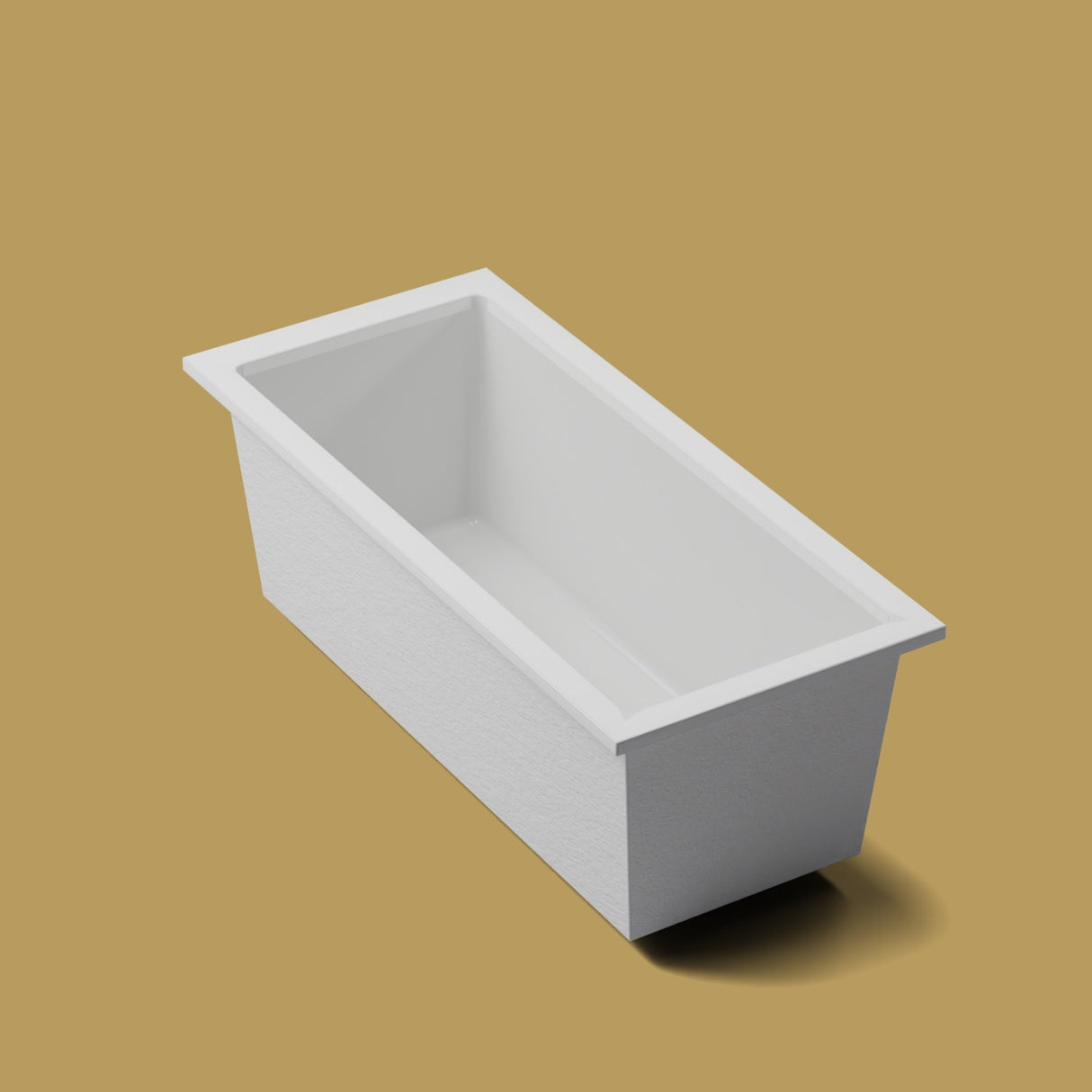 1800 x 800 Deep Soaking Tub – 600mm Depth – Rectangular – Omnitub — three-quarter on the feet kit [render:quarter:feet] [bg:brass]