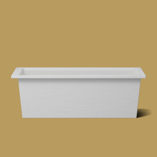 1800 x 800 Deep Soaking Tub – 600mm Depth – Rectangular – Omnitub — side elevation [render:sideon:nofeet] [bg:brass]
