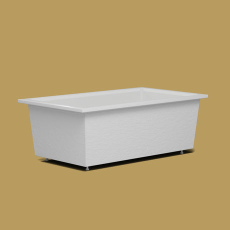 1800 x 1050 Deep Soaking Tub – 600mm Depth – Wide Rectangular – Omnitub — low corner on the feet kit [render:lowcorner:feet] [bg:brass]