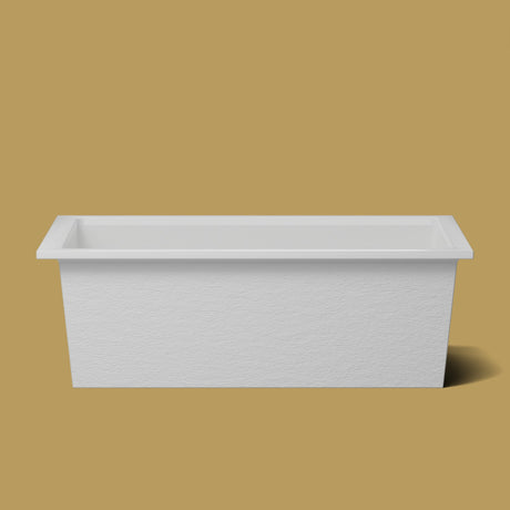 1800 x 1050 Deep Soaking Tub – 600mm Depth – Wide Rectangular – Omnitub — side elevation [render:sideon:nofeet] [bg:brass]