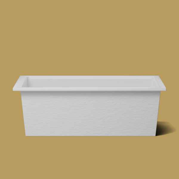 1800 x 1050 Deep Soaking Tub – 600mm Depth – Wide Rectangular – Omnitub — side elevation [render:sideon:nofeet] [bg:brass]