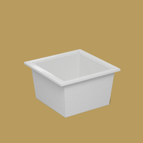 1050 x 1050 Deep Soaking Tub – 600mm Depth – Square – Omnitub — side three-quarter [render:ext3q:nofeet] [bg:brass]
