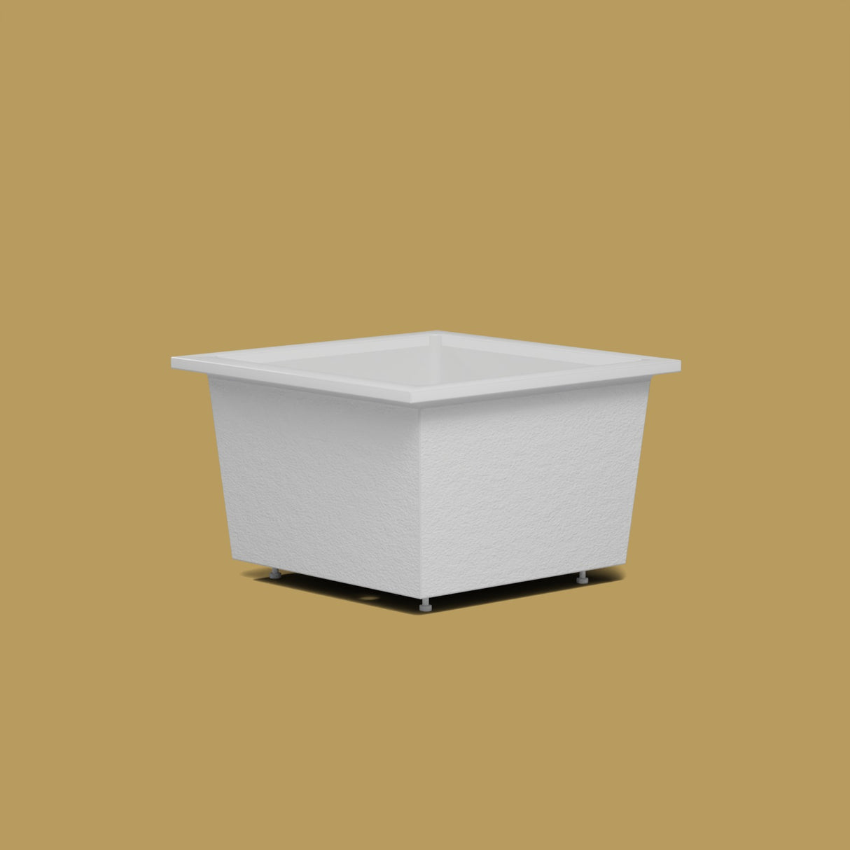 1050 x 1050 Deep Soaking Tub – 600mm Depth – Square – Omnitub — low corner on the feet kit [render:lowcorner:feet] [bg:brass]