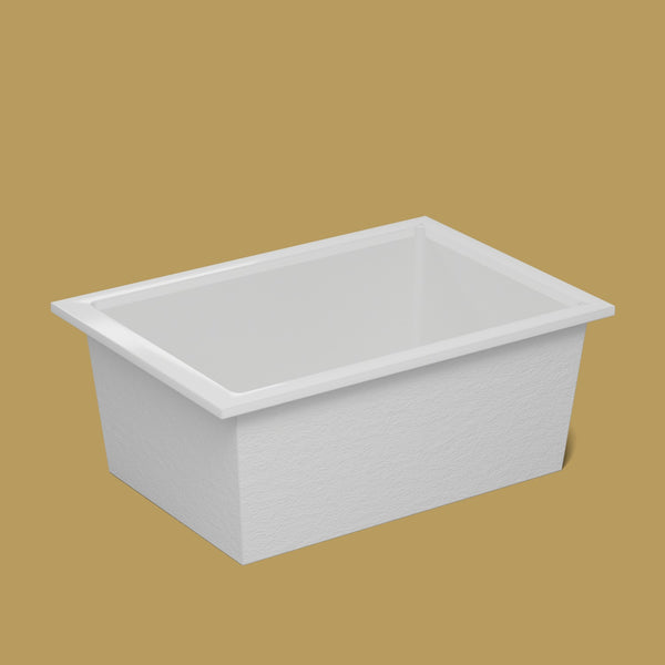 1500 x 1050 Deep Soaking Tub – 600mm Depth – Wide Rectangular – Omnitub — side three-quarter [render:ext3q:nofeet] [bg:brass]