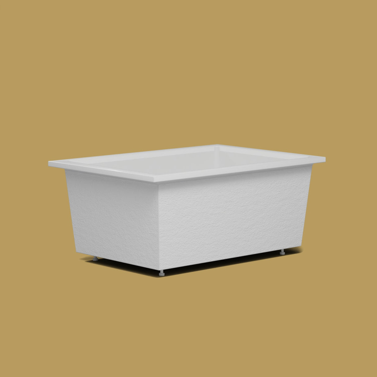 1500 x 1050 Deep Soaking Tub – 600mm Depth – Wide Rectangular – Omnitub — low corner on the feet kit [render:lowcorner:feet] [bg:brass]