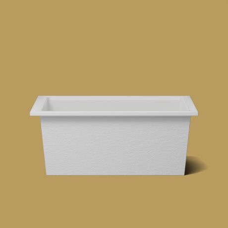 1500 x 1050 Deep Soaking Tub – 600mm Depth – Wide Rectangular – Omnitub — side elevation [render:sideon:nofeet] [bg:brass]