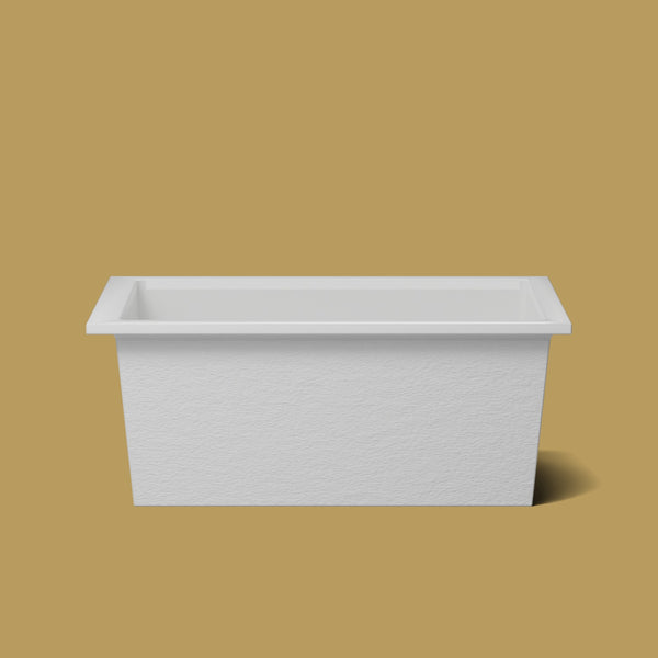 1500 x 1050 Deep Soaking Tub – 600mm Depth – Wide Rectangular – Omnitub — side elevation [render:sideon:nofeet] [bg:brass]