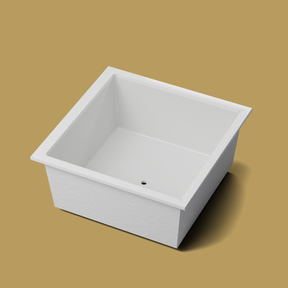 1400 x 1400 Deep Soaking Tub – 600mm Depth – Square – Omnitub — hero on the feet kit [render:hero:feet] [bg:brass]