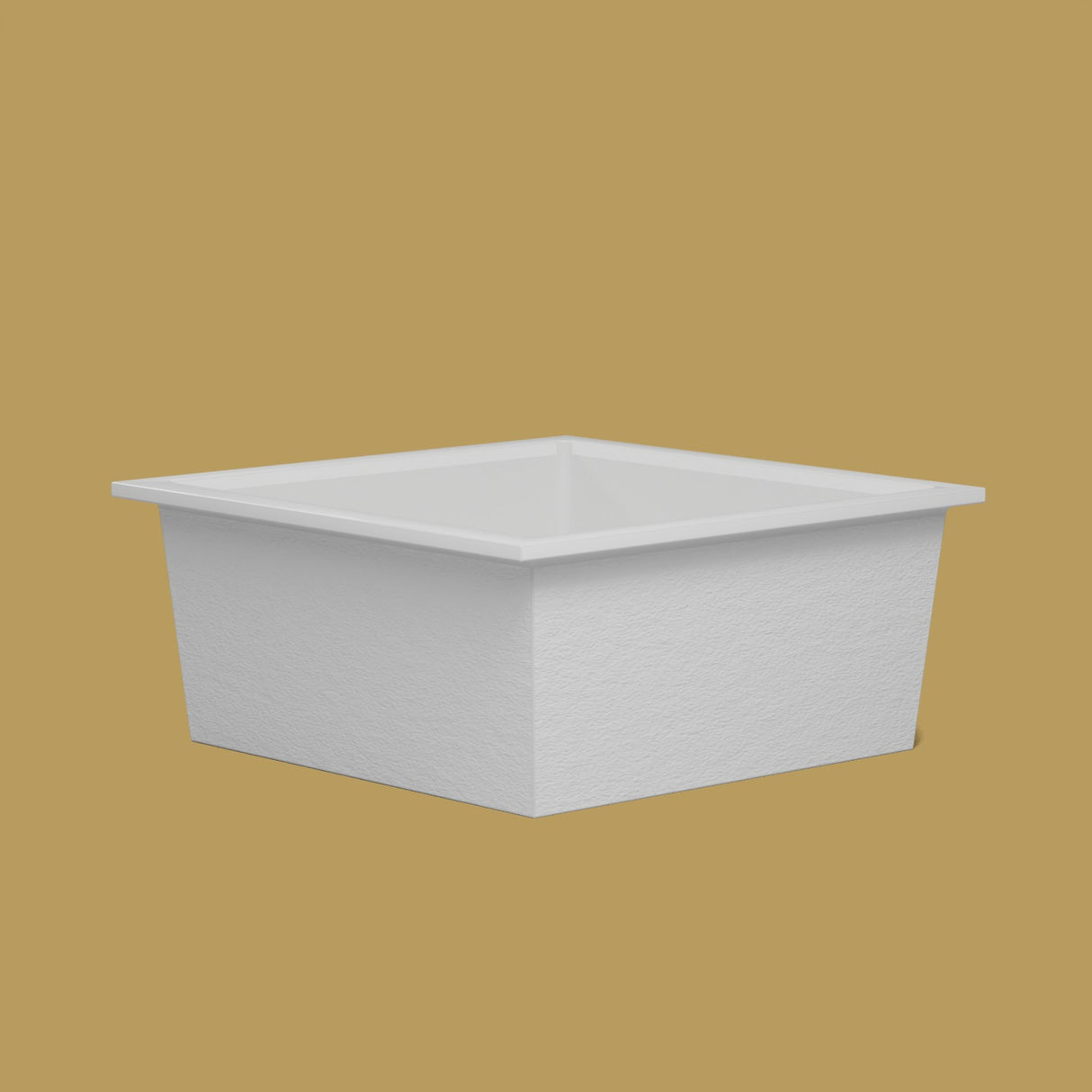 1400 x 1400 Deep Soaking Tub – 600mm Depth – Square – Omnitub — low corner [render:lowcorner:nofeet] [bg:brass]