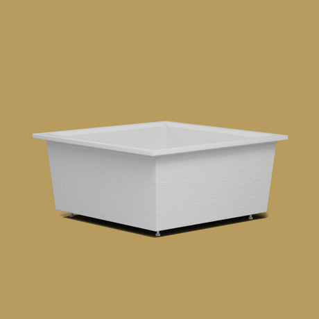 1400 x 1400 Deep Soaking Tub – 600mm Depth – Square – Omnitub — low corner on the feet kit [render:lowcorner:feet] [bg:brass]