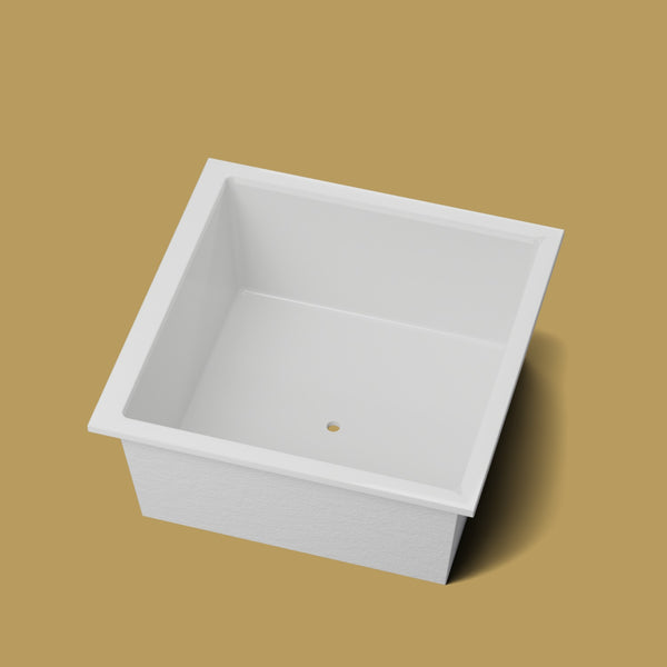 1400 x 1400 Deep Soaking Tub – 600mm Depth – Square – Omnitub — rim detail [render:rimdetail:nofeet] [bg:brass]