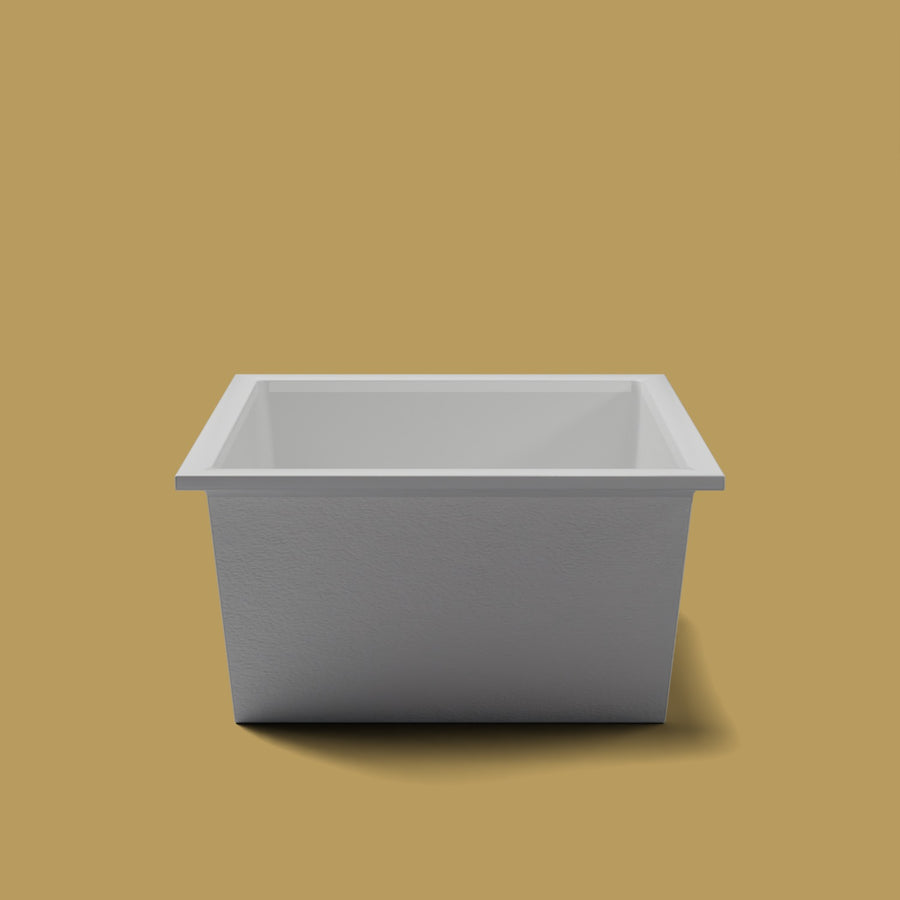 1400 x 1200 Deep Soaking Tub – 600mm Depth – Wide Rectangular – Omnitub — end elevation