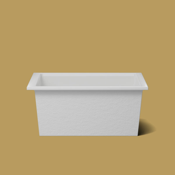 1400 x 1200 Deep Soaking Tub – 600mm Depth – Wide Rectangular – Omnitub — side elevation [render:sideon:nofeet] [bg:brass]