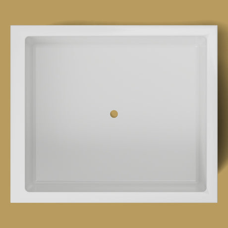 1400 x 1200 Deep Soaking Tub – 600mm Depth – Wide Rectangular – Omnitub — from above [render:topdown:nofeet] [bg:brass]