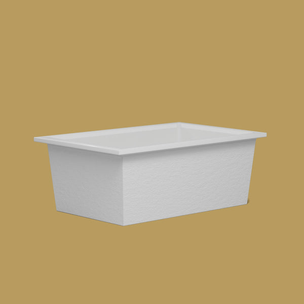 1600 x 1050 Deep Soaking Tub – 600mm Depth – Wide Rectangular – Omnitub — low corner [render:lowcorner:nofeet] [bg:brass]