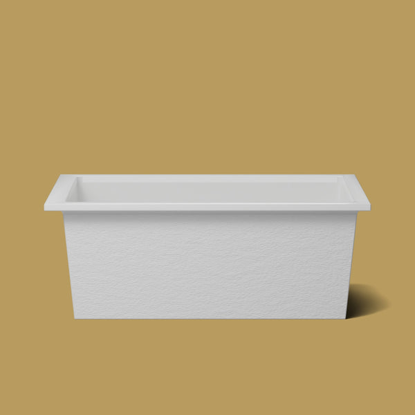 1600 x 1050 Deep Soaking Tub – 600mm Depth – Wide Rectangular – Omnitub — side elevation [render:sideon:nofeet] [bg:brass]