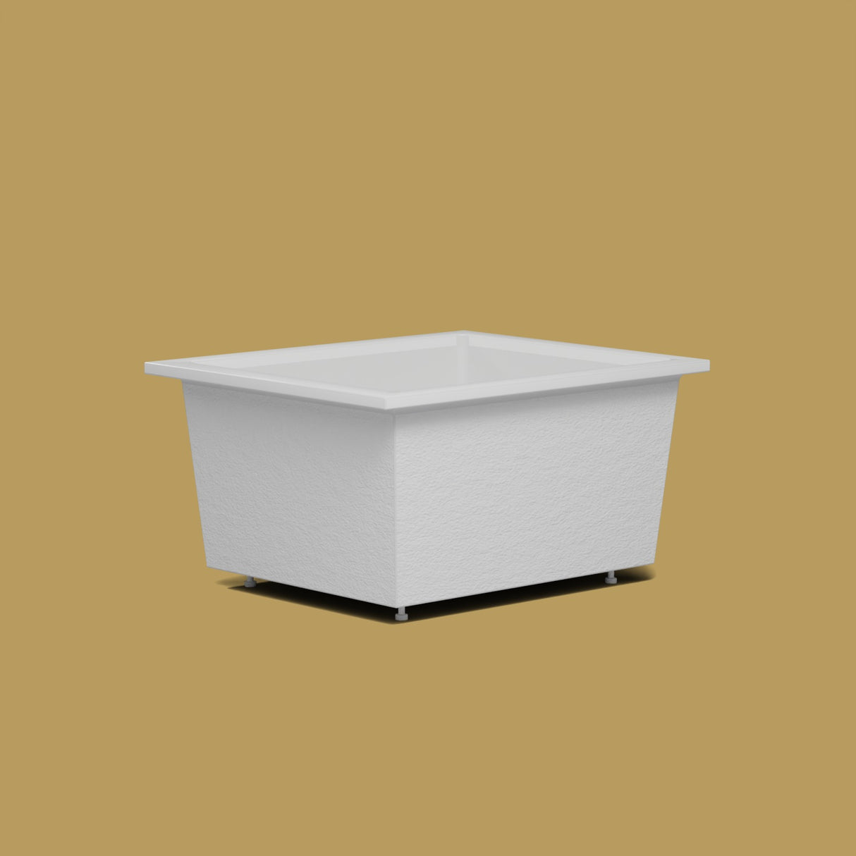 1250 x 1050 Deep Soaking Tub – 600mm Depth – Wide Rectangular – Omnitub — low corner on the feet kit [render:lowcorner:feet] [bg:brass]