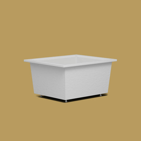 1250 x 1050 Deep Soaking Tub – 600mm Depth – Wide Rectangular – Omnitub — low corner on the feet kit [render:lowcorner:feet] [bg:brass]